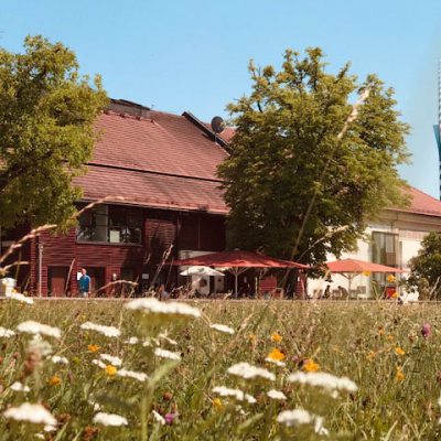 Blick auf die Tagesbar im Sommer