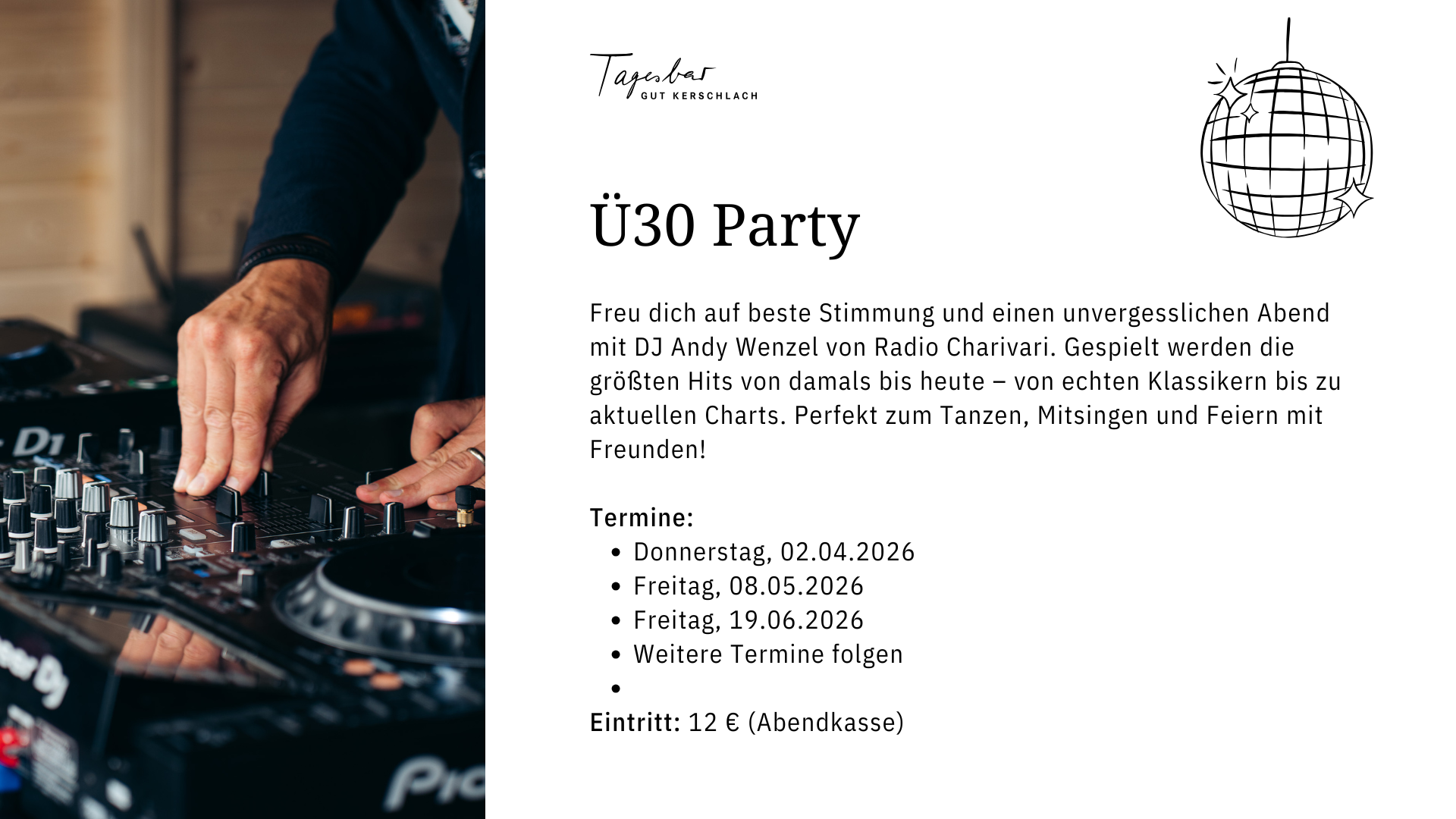 Ü30 Party Tagesbar Gut Kerschlach